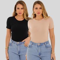 Blusa Feminina Básica Lisa Primavera Verão Viagem Natal Final de Ano Casual