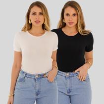 Blusa Feminina Básica Lisa Primavera Verão Viagem Natal Final de Ano Casual