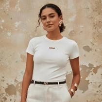 Blusa Feminina Básica Logo Em Relevo Colcci Blusa Feminina Básica Logo Em Relevo Colcci