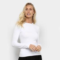 Blusa Feminina Básica Manga Longa Branca Blusa Feminina Básica Manga Longa Branca