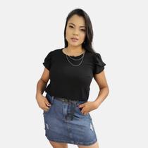 Blusa Feminina Básica Manga Princesa Crepe Duna Aurora Blusa Feminina Básica Manga Princesa Crepe Duna Aurora