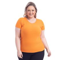 Blusa Feminina Básica Moda PlusSize Manga Curta Gola Redonda