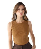 Blusa Feminina Básica Regata Ribana Algodão Premium -