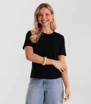 Blusa Feminina Básica Visco Maquinetada Rovitex Preto Blusa Feminina Básica Visco Maquinetada Rovitex Preto