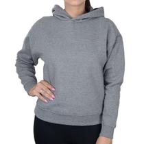 Blusa Feminina Basico.com Moletom Croped Cinza Escuro - 1000