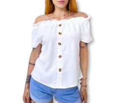 Blusa feminina bata ciganinha botões frontais elegante