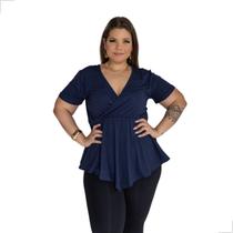 Blusa Feminina Bata Decote V Plus Size, Linda , Sexy, Estilosa, Festa