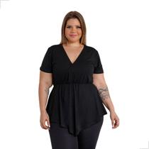 Blusa Feminina Bata Decote V Plus Size, Linda , Sexy, Estilosa, Festa