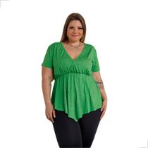 Blusa Feminina Bata Decote V Plus Size, Linda , Sexy, Estilosa, Festa