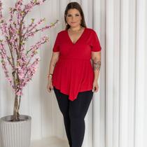 Blusa Feminina Bata Decote V Plus Size, Linda , Sexy, Estilosa, Festa