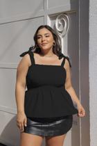 Blusa Feminina Bata Soltinha Plus Size Alcinha Regata Elástico Ajustavél Verão 2025