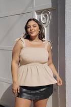 Blusa Feminina Bata Soltinha Plus Size Alcinha Regata Elástico Ajustavél Verão 2025