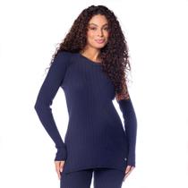 Blusa Feminina Biamar Algodão Alongada Tranças Marinho Blusa Feminina Biamar Algodão Alongada Tranças Marinho