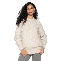 Blusa Feminina Biamar Alongada Bege Claro Blusa Feminina Biamar Alongada Bege Claro