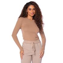 Blusa Feminina Biamar Básica Modal Marrom Claro