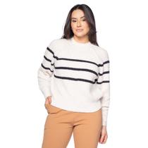Blusa Feminina Biamar Com Listras E Cava Raglan Branco Blusa Feminina Biamar Com Listras E Cava Raglan Branco