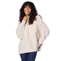 Blusa Feminina Biamar Gola Alta Padronagem Bege Claro Blusa Feminina Biamar Gola Alta Padronagem Bege Claro