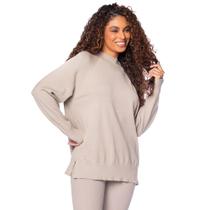 Blusa Feminina Biamar Gola Média Bege Blusa Feminina Biamar Gola Média Bege