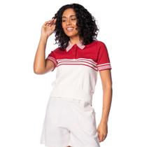 Blusa Feminina Biamar Gola Polo Listras Vermelho/branco