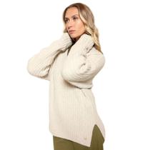 Blusa Feminina Biamar Gola V Bege Claro Blusa Feminina Biamar Gola V Bege Claro