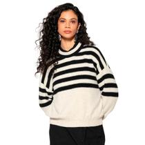 Blusa Feminina Biamar Listrada Bege/preto Blusa Feminina Biamar Listrada Bege/preto