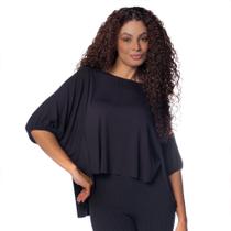 Blusa Feminina Biamar Mullet Cava Morcego Viscose Preto Blusa Feminina Biamar Mullet Cava Morcego Viscose Preto