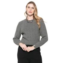 Blusa Feminina Biamar Ponto 3D Cinza Escuro Blusa Feminina Biamar Ponto 3D Cinza Escuro
