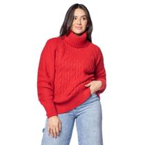 Blusa Feminina Biamar Texturizada Gola Alta Vermelho Blusa Feminina Biamar Texturizada Gola Alta Vermelho