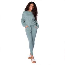 Blusa Feminina Biamar Trançada Gola Canoa Algodão Verde Blusa Feminina Biamar Trançada Gola Canoa Algodão Verde