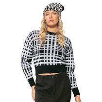 Blusa Feminina Biamar Tricot Geométrico Preto/Branco Blusa Feminina Biamar Tricot Geométrico Preto/Branco