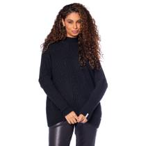 Blusa Feminina Biamar Tricot Gola Média Preto