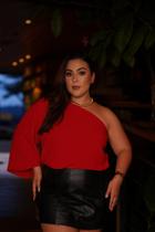 Blusa feminina blusinha bata plus size manga mula ajustável casual soltinha confortável Blusa feminina blusinha bata plus size manga mula ajustável casual soltinha confortável