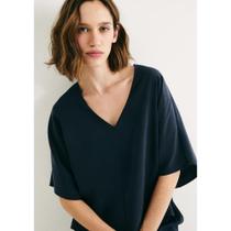 Blusa Feminina Box Em Peach Touch - Azul M