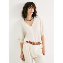 Blusa Feminina Box Em Peach Touch - Creme M