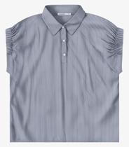 Blusa Feminina Box Listrada Sem Manga Endless Azul Blusa Feminina Box Listrada Sem Manga Endless Azul