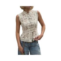 Blusa Feminina Branca De Manga Longa Com Renda, Chique, Vazada Com Flores, Abotoamento Simples,