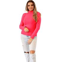 Blusa Feminina Cacharrel Gola Alta Inverno Com Elastano