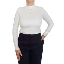 Blusa Feminina Cacharrel Gola Alta Manga Longa Segunda Pele