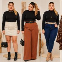 Blusa Feminina Cacharrel Gola Alta Manga Longa Viscolycra Tamanho GG Cor Preta Blusa Feminina Cacharrel Gola Alta Manga Longa Viscolycra Tamanho GG Cor Preta