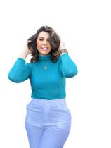 Blusa Feminina Cacharrel Gola Alta Segunda Pele Suplex Flanelada Até Plus Size