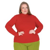 Blusa feminina cacharrel gola redonda fechada basica manga longa solida segunda pele casual segunda pele viscolycra sueter slim e plus size 40 ao 62