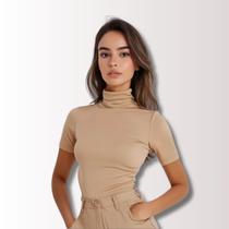 Blusa Feminina Cacharrel Justa Manga Curta Gola Alta Basica Blusa Feminina Cacharrel Justa Manga Curta Gola Alta Basica