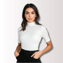 Blusa Feminina Cacharrel Justa Manga Curta Gola Alta Basica Blusa Feminina Cacharrel Justa Manga Curta Gola Alta Basica