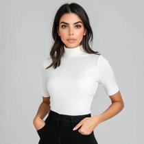 Blusa Feminina Cacharrel Justa Manga Curta Gola Alta Basica