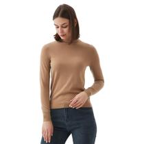 Blusa Feminina Cacharrel Justa Manga Longa Gola Alta Basica Frio