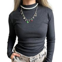 Blusa Feminina Cacharrel manga Longa Blusa Feminina Cacharrel manga Longa