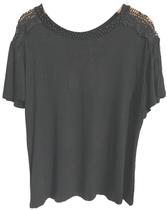 Blusa Feminina Camisa Plus Size Detalhes Pedrinhas Renda Guipir Ref 2583