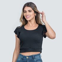 Blusa Feminina Canelada Com Babado 03106-