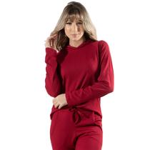 Blusa Feminina Canelada Com Capuz Comfy outono inverno