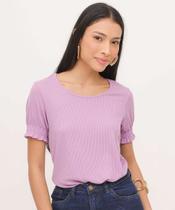 Blusa Feminina Canelada Manga Curta Lastex Marisa-08055 Blusa Feminina Canelada Manga Curta Lastex Marisa-08055